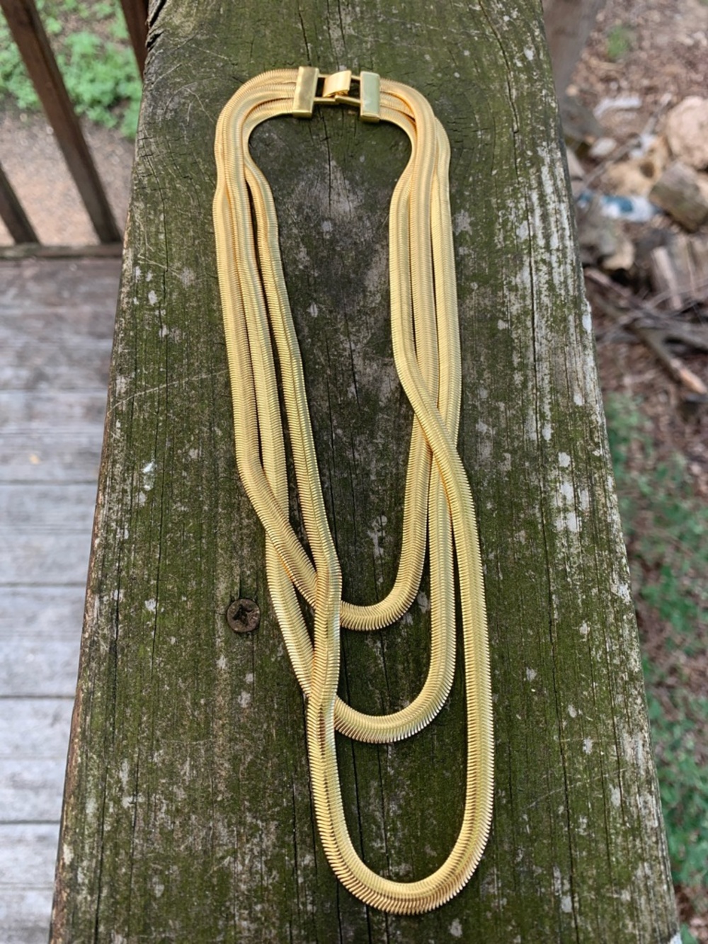 J. Crew Gold Multi-Strand Flat Snake Necklace